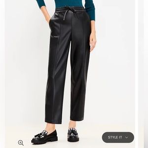 Faux leather joggers